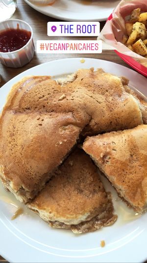 Vegan Pancakes!! at The Root Cafe in Little Rock