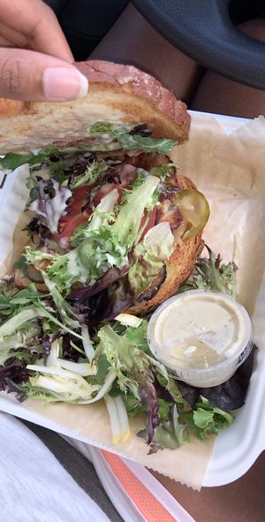 Oyster Mushroom Burger  at The Root Cafe in Little Rock