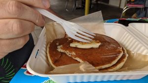 Vegetarian pancakes at The Root Cafe in Little Rock