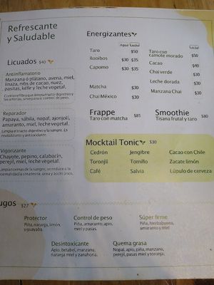Menu #Veganuary at Credenda in Veracruz