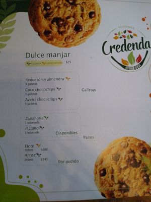 Menu #Veganuary at Credenda in Veracruz