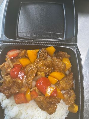 Orange Mock Chicken at Vegetarian To Go in Decatur