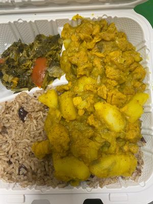 Curry potato meal at Vegetarian To Go in Decatur