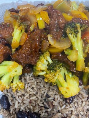 Mock chicken meal at Vegetarian To Go in Decatur