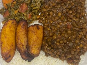 Lentils meal at Vegetarian To Go in Decatur