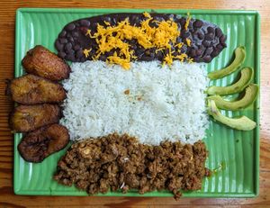 Vegan Pabellón Criollo at La Arepa in Portland