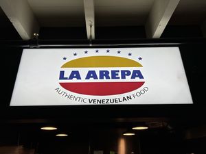 Arepa, a type of Colombian flatbread  at La Arepa in Portland
