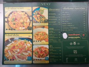 Menu at VEXY Vegan in Bangkok
