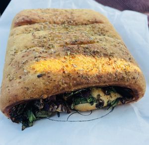 Mushroom & Spinach roll  at The BAKER  in Tirau