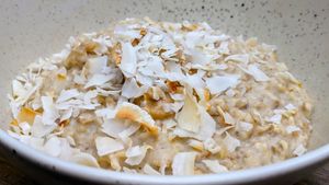 Porridge with peanut butter & coconut at The Courtyard   in Lytham