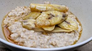 Porridge with caramelised banana at The Courtyard   in Lytham