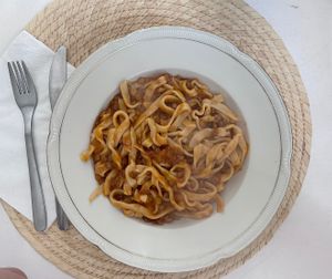 Tagliatelle with lentils ragu  at Sidhe Milano Bistrot Culturale in Milan