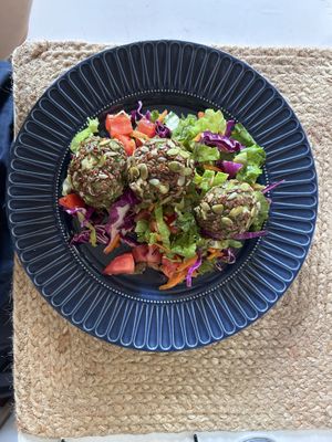 Polpette with beans and zucchini  at Sidhe Milano Bistrot Culturale in Milan