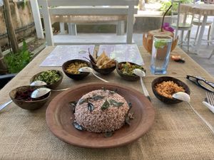 Rice and curry (and love)  at Spa Una & Eco Café in Unawatuna