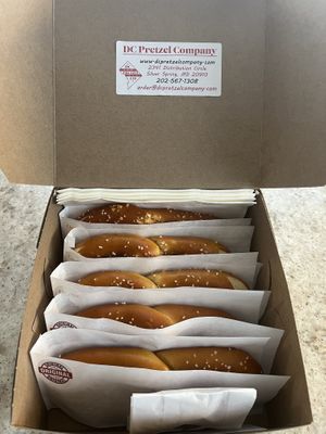 Carefully packaged pretzels  at DC Pretzel Company in Silver Spring