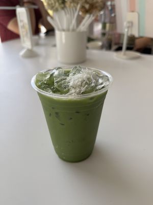 Lazy Sunday Matcha Lattee  at Lovesong Coffee in San Diego