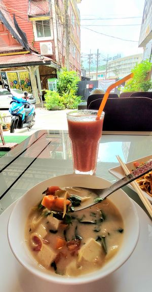 Tom Kha Gao soup- I could have eaten 4 of these 😋 at Pure Vegetarian GOPAL in Phuket