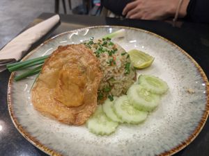 Fried rice w fried "egg" at Kem-Kon Pahurat (เข้ม-ข้น พาหุรัด) in Bangkok