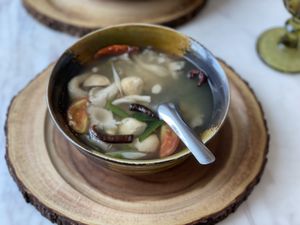 Vegan Tom Yum - Kem-Kon (Pahurat), Bangkok  at Kem-Kon Pahurat (เข้ม-ข้น พาหุรัด) in Bangkok