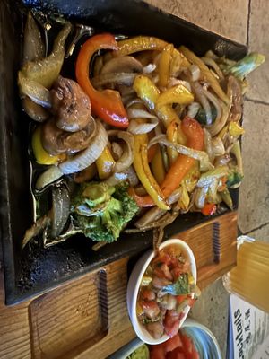 Excellent veggie Fajitas! Ask for them without sour cream and cheese to make them vegan.   at Finnegans Wake in Nanjing