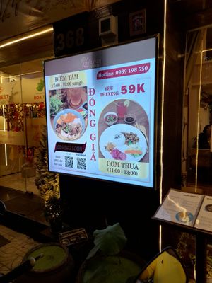 Sign outside at Karuna Veggie in Ho Chi Minh City