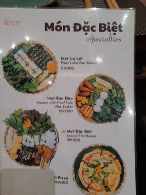 Menu at Karuna Veggie in Ho Chi Minh City