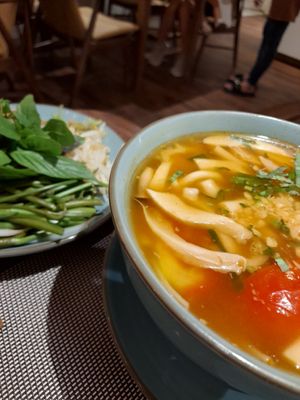 Vegan soup at Karuna Veggie in Ho Chi Minh City