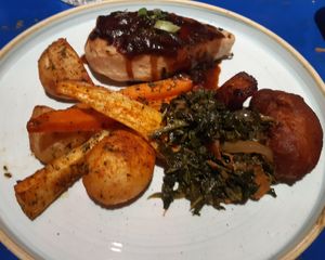 Vegan Jerk Chicken Reggae Roast at Turtle Bay in Liverpool