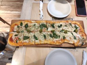 Pizza with bazillicum at Morfys Vegetariano in San Carlos De Bariloche