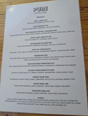  at Pure Cafe in Greyton