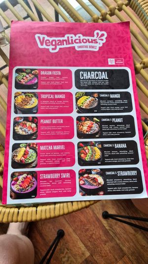 Smothie bowl menue at Veganlicious - Vegan Smoothie Bowl and Juice in Gianyar