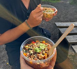 2 different salads  at The Wilderness Picnic Co in Hoekwil