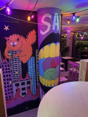 Interior artwork  at The Greedy Box - Øwregata in Aalesund