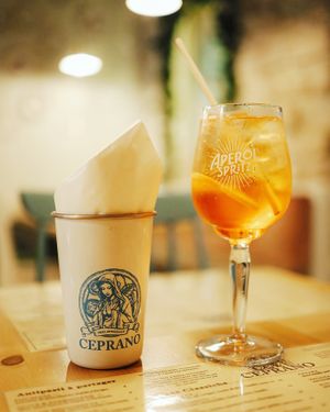 Cocktail Spritz at  CEPRANO • Jourdain in Paris
