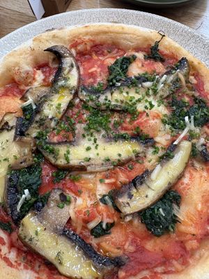 Mushroom vegan pizza  at Levens Kitchen in Kendal