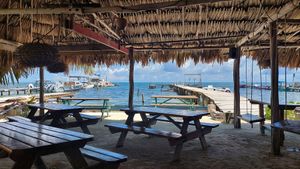 View from inside at Barefoot Caribe in Caye Caulker
