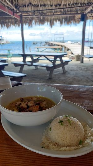 Tofu coconut curry at Barefoot Caribe in Caye Caulker
