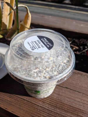 Vegan chia and oat pudding at Happy Girl Kitchen in Pacific Grove