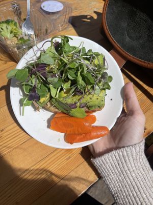 Half order of avo toast   at Happy Girl Kitchen in Pacific Grove