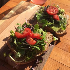 avocado toast  at Happy Girl Kitchen in Pacific Grove