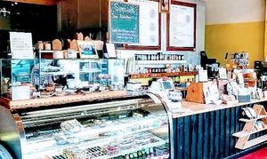Counter, menu and cold items to go at Happy Girl Kitchen in Pacific Grove