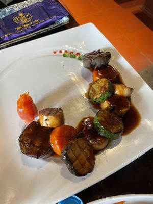 Grilled vegetables with barbecue sauce  at Hứa Ý Đế Chay in Qui Nhon