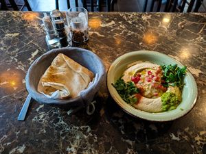 Hummus and Babaganoush at Cicer-The World of Chickpea at Cicer-The World of Chickpea in Berlin