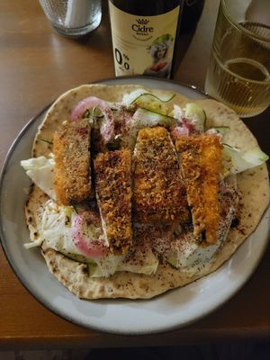 Vegan Fish Gyro at Lutra Lutra Bar in Tbilisi