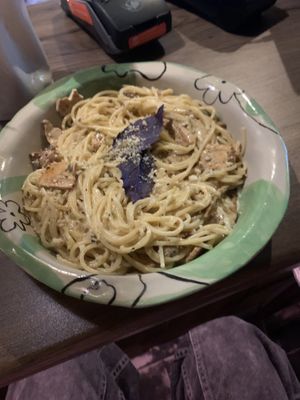 Carbonara  at Lutra Lutra Bar in Tbilisi