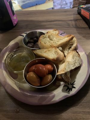 Olive & bread set  at Lutra Lutra Bar in Tbilisi