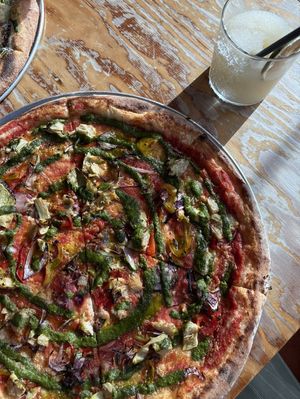 14” sidewalk pizza  at Nell's Pizza in Manchester