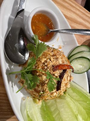 Coconut curry rice lettuce wraps   at Saap in Cary