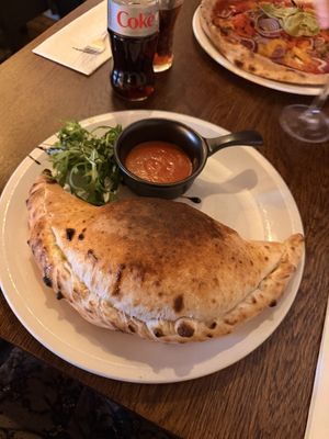 Vegan calzone  at La Piazza Antica in York