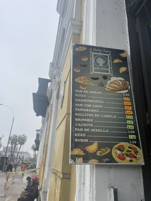 Menu  at Vrinda in Lima